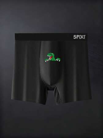 1pc Men's New Boxer Briefs, Creative Abstract Print, Soft Skin-Facing Fabric.