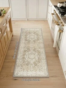 1 pieza Alfombra de área estilo bohemio en beige, de lana sintética lavable a máquina, 1160 G/㎡, adecuada para sala de estar, dormitorio, cocina, oficina, entrada - Beis - Ver 20