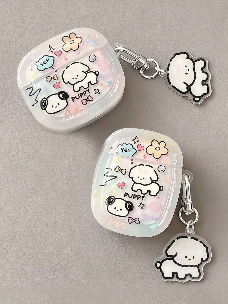 1 件可爱涂鸦小狗卡通无线蓝牙耳机保护套适用于 Apple Pro/1/2/Pro/3/Pro2/Pro3（不含耳机） - 多色 - 查看 1