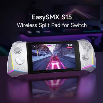 Controlador de juegos EasySMX S15 para Nintendo Switch con función NFC, botones mecánicos completos y 4 botones programables adicionales