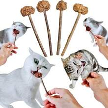 miwoowim Natural Siervine Juguete de palo para gato matatabi Lollipop Gall Fruit Chew 5.2 pulgadas cuidado dental y alivio de la ansiedad juego interactivo para mascotas - como en la foto - Ver 1