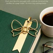 50个/优雅蝴蝶结回形针 - 金色和玫瑰金金属文件夹夹，适用于日记本、办公文具礼品 - 彩色 - 查看 5