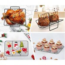 Roasting Pan 14 Nonstick Deep Lasagna Brownie Turkey Pan With VShaped Rack Cooling Rack With Stainless Steel Core Nonstick Coating Healthy Heavy Duty Easy To Clean Set Of 3 - Black - View 6