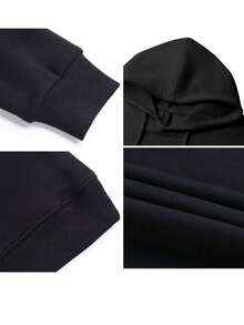 Sudadera con capucha estampada para hombres "Lost Boy" - Sudadera casual negra con bolsillo canguro, sudadera con capucha de manga larga a la moda, adecuada para otoño e invierno, lavable a máquina, regalo ideal para Halloween y Navidad - Negro - Ver 5