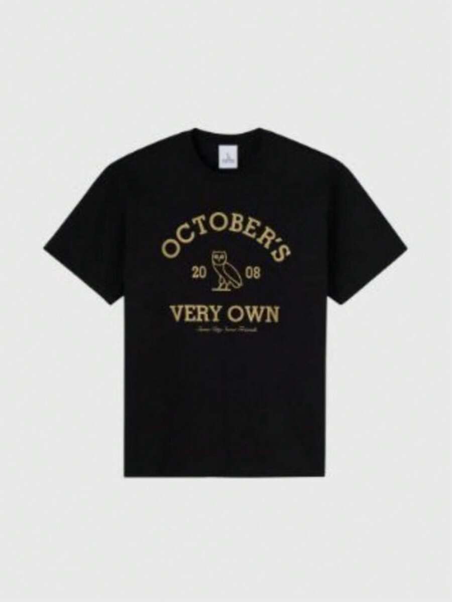 Custom October Very Own OVO Inspired Premium Cotton Shirt Streetwear Oversized T-Shirt Gift For Him_ - 黑色 - 查看 1