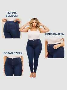 Women's Plus Size Jeans In Plain Blue With Premium Full-Body Lycra, New Release - 藍色 - 查看 8