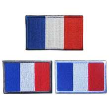 2 PIEZAS Parches con bandera francesa bordados, parche táctico militar de moral, aplicación con cierre de gancho y bucle (borde gris) - Borde gris francés - Ver 5