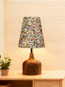 1pc LED Wooden Grain Metal Desk Lamp, Retro Fabric Pleated Lampshade Soft Light, Nordic, Italian Style, Rustic Living Room Bedroom Modern Minimalist Reading Study Desk Personalized Creative Minimalist, Warm Light Decor Multi-Purpose Warm Light Camping Romantic Elegant Atmosphere Bedside Lamp - Multicolor - View 1