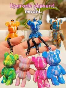 1/10pcs Liquid Bear DIY Painting Set, Hand-Painted DIY Graffiti Decor, Paints, Spoon, Plastic Bear, Brush, Creative Craft Supplies, Back To School, Graduation, Party Painting Set, Meaningful Holiday Gift, Also Suitable For Stocking Stuffers (Large Bear And Small Bear Available, Random Paint Colors) - Multicolor - View 9