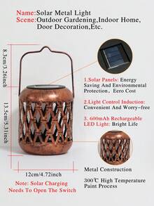 1PC Solarlights,Solar Outdoor Lights,Solar Bamboo Lantern,Solar Lantern Outdoor Waterproof Solar Light For Outdoor Hanging Solar Light Outdoor Solar Light Decoration For Garden,Yard,Patio,Porch,Trees,Lawn,Path,Retro And Exquisite,Metal,European-Style Wrought-Iron Decorative Hanging Ornaments.They Are In A Baroque Style And Serve As Decorative Hanging Pieces,Wall Decor,Room Decor,Home Decor,Fall Decor