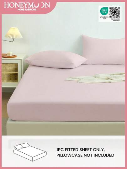 1 pieza Sábana ajustada de unicolor, protector de colchón, funda de colchón para cama, sábana de bolsillo profundo, suave y transpirable, para cama de todos los tamaños - Twin, Full, King, Queen, para ropa de cama del hogar y artículos esenciales para dormitorio escolar