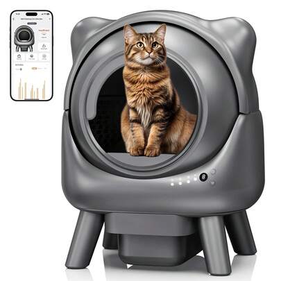 Advwin Self-Cleaning Cat Litter Box, 65L+12L Large Automatic Cat Litter Box For Multi Cats, With APP Control | Anti-Pinch Safety Protection | Odor Removal | Child Lock