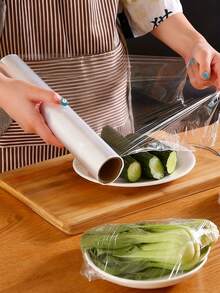 1卷易撕保鲜膜，无需裁剪，适用于微波炉和冰箱的食品保鲜膜，厨房保鲜密封膜 - 彩色 - 查看 2