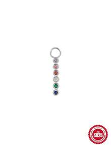 1件月長石色立方鋯石925純銀耳環，女士復古耳環飾品，婚禮、派對、返校季禮物 - 銀色 - 查看 19