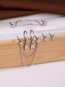 rakol 6 件/套时尚简约金色星叶女士耳环套装，适合女性日常佩戴和装饰女士礼物