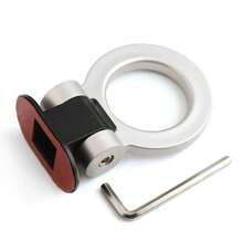 2 diseños de ganchos de remolque de estilo de coche, pegatina decorativa para coche, remolque delantero trasero, simulación de anillo de carreras, gancho de remolque de vehículo NWIK - redondo dorado - Ver 8