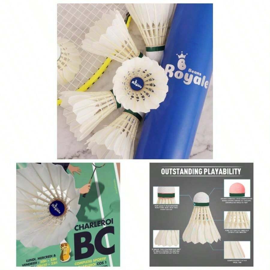 Badminton Shuttlecocks 12 - Pack All Round Real Fine With Great Durability Stability And Balance, Suitable Professional Training Or Family Leisure Sports - Duck Feather - View 1