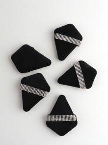 1 pièce/3 pièces/5 pièces/10 pièces/15 pièces/24 pièces Lot d'éponges de maquillage triangulaires noires, velours cristallin à poils courts, doux et collants, à prix abordable, convenant comme cadeau de Noël, cosmétiques, outils de maquillage, articles bon marché, cadeaux, cadeaux pour femmes, cadeaux de Noël - Noir - Voir 10