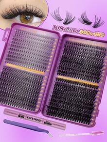 Bộ 800 mi chùm D Curl mi riêng lẻ, mi giả mềm mại và tự nhiên với keo dán và bịt kín, nhíp, mascara, bộ mi giả dày và mềm mại, bộ mi giả lâu trôi, bộ mi giả phân đoạn tự làm, sách mi + keo nối mi + cọ mắt bộ dụng cụ dành cho người mới bắt đầu, phù hợp cho trang điểm mắt tự làm đẹp khác nhau - Nhiều màu - Xem 8