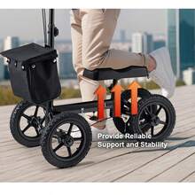 Scooter de rodilla Andador de rodilla orientable de aluminio Scooter de recuperación plegable 350LB - Scooter de aluminio - Ver 9