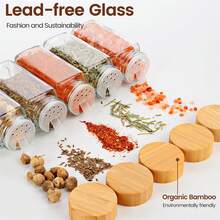 36pcs 120ml Glass Spice Jars Set With Bamboo Lids & Labels, Clear Empty Spice Bottles With Funnel For Kitchen Organization - Trong sáng - Xem 7