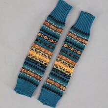 1 双女士秋冬波西米亚风臂套 - 加厚长款露指手套