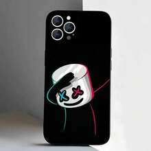 Funda de teléfono M-MarshmelloS compatible con  17,16,15,14,13,12,11,Pro,XS,Max,XR,Plus,E,SE4,Mini, funda negra suave, compatible con funda de  17, funda de  17 Pro, funda de  17 Pro Max - z6 - Ver 5