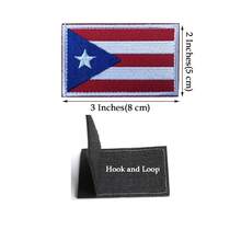 2 PCS  Puerto Rico Flag Patches Embroidered Tactical Military Morale Patch Applique Fastener Hook And Loop{Inchcolor_nameinch:InchPuertoRicoinch} - Puerto Rico - View 4