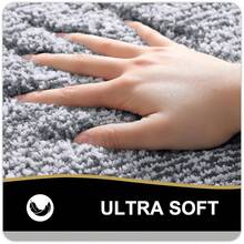 OLANLY Bathroom Rugs 30x20, Extra Soft And Absorbent Microfiber Bath Mat, Non-Slip, Machine Washable, Quick Dry Shaggy Bath Carpet, Suitable For Bathroom Floor, Tub, Shower (Medium, Dark Grey){Inchcolor_nameinch:InchDarkGreyandWhiteinch,Inchsize_nameinch:Inch30\Inchx20\Inchinch} - 深灰色和白色 - 查看 4