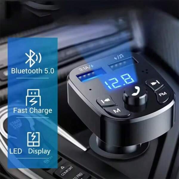 ANNJIATUU Car Mp3 Player Dual USB Fast Charger FM Transmitter Bluetooth-Compatible5.0 Handsfree Car Kit Usb Flash Drive Plug Car Kit