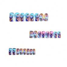 Medium-Length European Square Nail Stickers New Year's Nail Art Spring And Summer Fashion New Nail Stickers Blue - Màu xanh lam - Xem 5