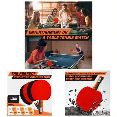 Pong Paddles Set Of 4, Pong Paddles And Balls, Table Tennis Rackets Set Suitable Indoor And Outdoor Games, Family Games
