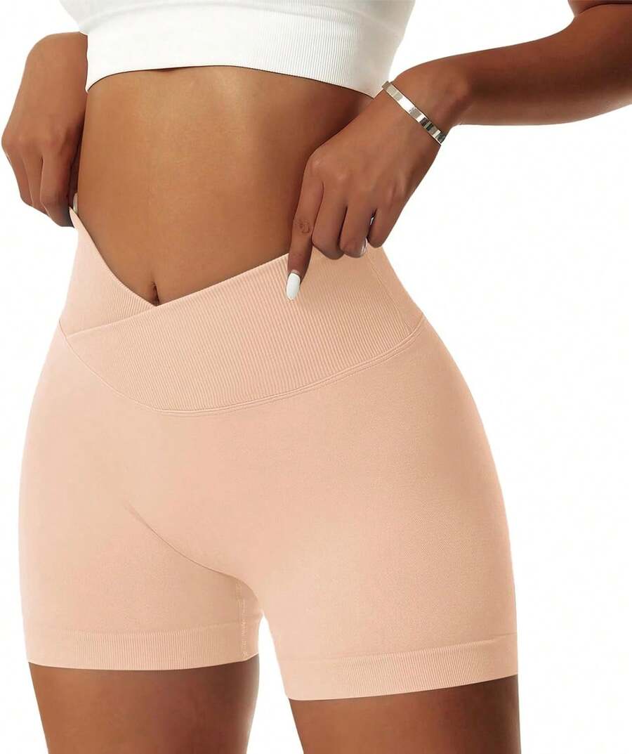 Women's Workout Gym Shorts Booty V Spandex Yoga Biker Shorts Scrunch Butt High Waisted Athletic LeggingsA Valentine's Day DA7V - 桃子迴聲 - 查看 1