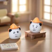 4 piezas de figuritas con diseño de cara de panda divertida, accesorios de decoración DIY, adornos de escritorio para micro paisaje, decoración interior de automóvil, accesorios de decoración del hogar, figuritas de decoración de micro paisaje con suculentas, decoraciones DIY para casa de muñecas