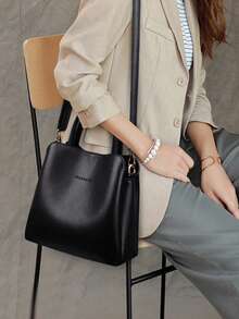 LANYIBAIGE Túi xách nữ cao cấp 3 lớp bằng da, túi đeo chéo thiết kế dành cho nữ, túi tote dung tích lớn năm 2025. - màu đen - Xem 9