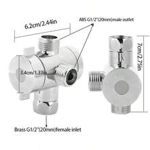 ABS 分配器 - 银色：1 个入口 2 个出口 3 通角阀 4 英寸内外螺纹分配阀连接器 - 銀色 - 查看 7