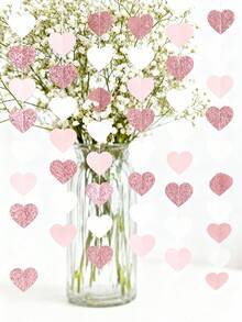 6 piezas Decoraciones de fiesta en color oro rosa, guirnalda con forma de corazón de color rosa claro, serpentinas de papel rosa pálido, adecuado para el Día de San Valentín, despedida de soltera, cumpleaños, aniversario, baby shower, compromiso, boda, suministros para fiestas