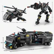 700Pcs Bloques de construcción SWAT Transforma en 3 formas Múltiples tipos de bloques - APLASTAR - Ver 7