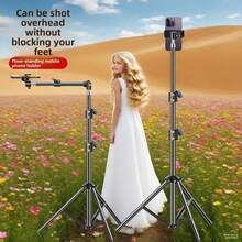 Desktop Photography Stand, Adjustable Phone Holder For Video Shooting, Lightweight Tripod For Vlogging & Live Streaming - Black - View 4