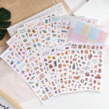 1050+ piezas/paquete Pegatinas planificador mensual de celebraciones, etiquetas de fecha de calendario de enero a diciembre, tono de color suave, pegatinas láser brillantes para decoración de calendario, planificación, scrapbooking - Feriados, eventos estacionales y generales (14 hojas) papelería manualidades libro de sticker estikers - Multicolor - Ver 9