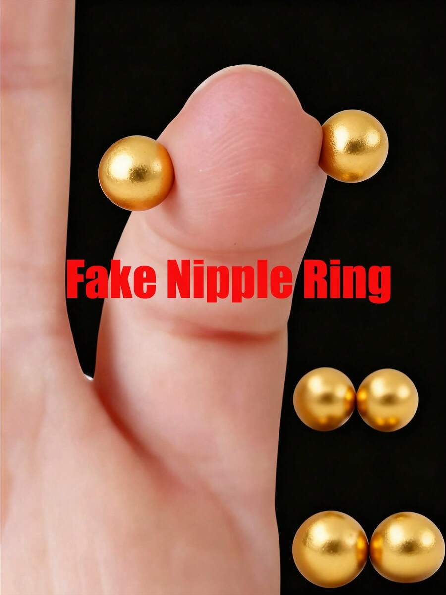 1对夹式假乳环，银色和金色精致假乳环，女士款 - 金的 - 查看 1