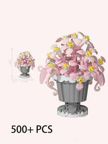Mini Bouquet Bonsai Tree Toy Building Block Set, DIY Simulation Plant Series Building Block Toys, Toy Building Blocks Suitable For Home Office Decoration Ornaments, Acrylic Dust Cover Building Blocks, Bouquet Set, Suitable For Adults, Birthday Gifts, Christmas Toys, 500+Pcs - Multicolor - View 13