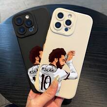 Funda de teléfono de alta gama Angel Eyes con patrón de Liverpool Salah, impresión UV de dibujos animados, cubierta de teléfono de protección completa de 360 grados para iPhone 11 12 13 14 15 16 Pro Max XR X/ XS 7 8 Plus SE Mini para smartphone, mejor regalo, ligera y de tacto cómodo - Mezcla de colores - Ver 4