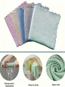 10/5/3pcs Magic Cloth, Fish-Scale Glass Cleaning Cloth, Magic Glass Cleaning Cloth, Water-Absorbing And Non-Peeling, No Water Marks, Kitchen And Household Dishwashing Cloth, Car Window Mirror Cleaning Cloth, Car Wash Towel, Bathroom Mirror Cleaning Cloth, Multi-Functional, Auto Parts, Kitchen, Cleaning, Christmas,Random Color - Multicolor - View 8