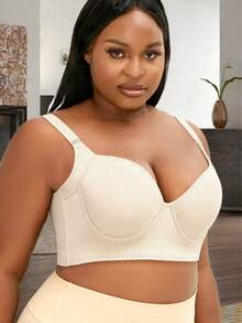 NIFENNEIWAI One Piece Set - Apricot - Large - Women's Sexy Seamless - Underwear - Comfortable Gathering - Elegant Underwire Bra - Apricot - View 2