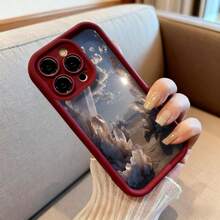 Funda para telefono con borde protector color gris oscuro diseño de cristales en desierto paisaje surrealista con sol brillante y nubes adecuada para uso diario y viajes - Blanco - Ver 6