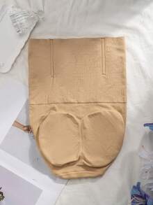A Pair Of High-Waisted Shaping Panties Women, Designed To Lift Buttocks And Shape Body With An Elegant Solid Color, Breathable Support, And As Base Layer Leggings. - 杏 - 查看 3