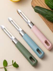 1pc Stainless Steel Fruit And Vegetable Peeler, Potato Peeler, Potato Peeler, Multifunctional Melon Slicer - Multicolor - View 5