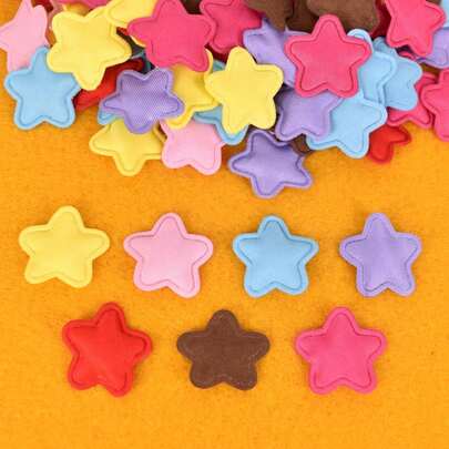 20/50 piezas Parches multicolor de tela con diseños de estrella/corazón/cruz/ala de ángel/corona/nota musical, adecuados para proyectos de costura, manualidades DIY, ropa, sombreros, diademas, bolsos, chaquetas, vestidos, decoración navideña y de fiestas, accesorios para el cabello y artesanías, ideal para Navidad