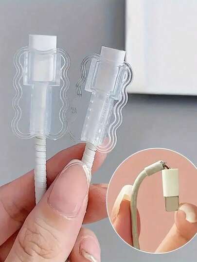 5-delars vågkabelskyddsset, termoplastisk polyuretan (TPU) kabelskydd, tillbehör till kabelskydd, inget batteri krävs, lämplig för mobiltelefoner, datakabelskyddskit